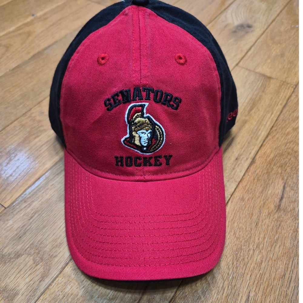 Reebok Ottawa Senators NHL Hockey Hat Red Black Adjustable Cap Embroidered Logo